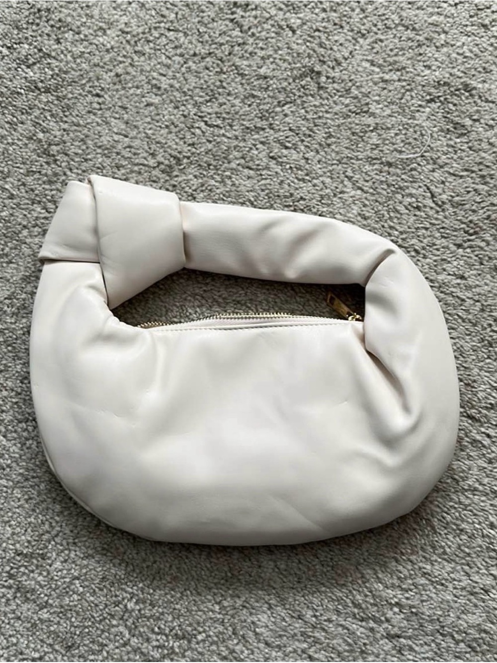 Melie Bianco Cream Knot-Handle Shoulder Bag